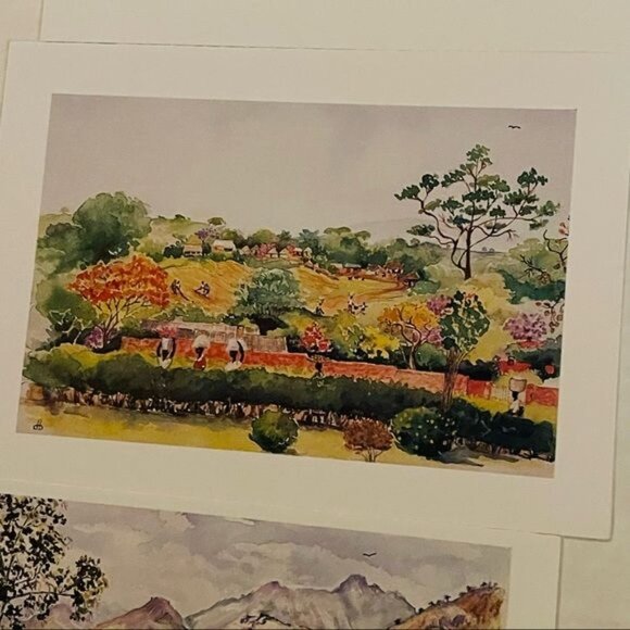 Watercolor by Dorothy B. Hayes 1994 Blank Cards Set of 14 Floral People Farm - Picture 9 of 16